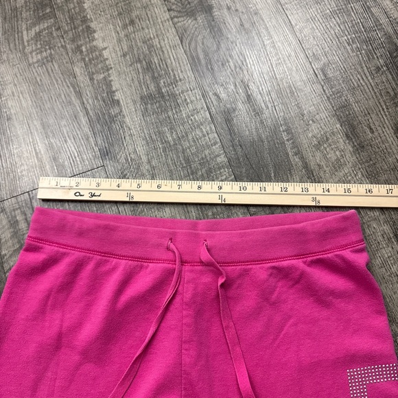 Vintage Y2K PINK Victoria’s Secret Embellished Rhinestone Cropped Sweatpants - Picture 3 of 10